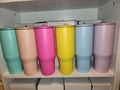 40oz Stainless Steel Insulated Tumbler with Flip-up Straw and Handle