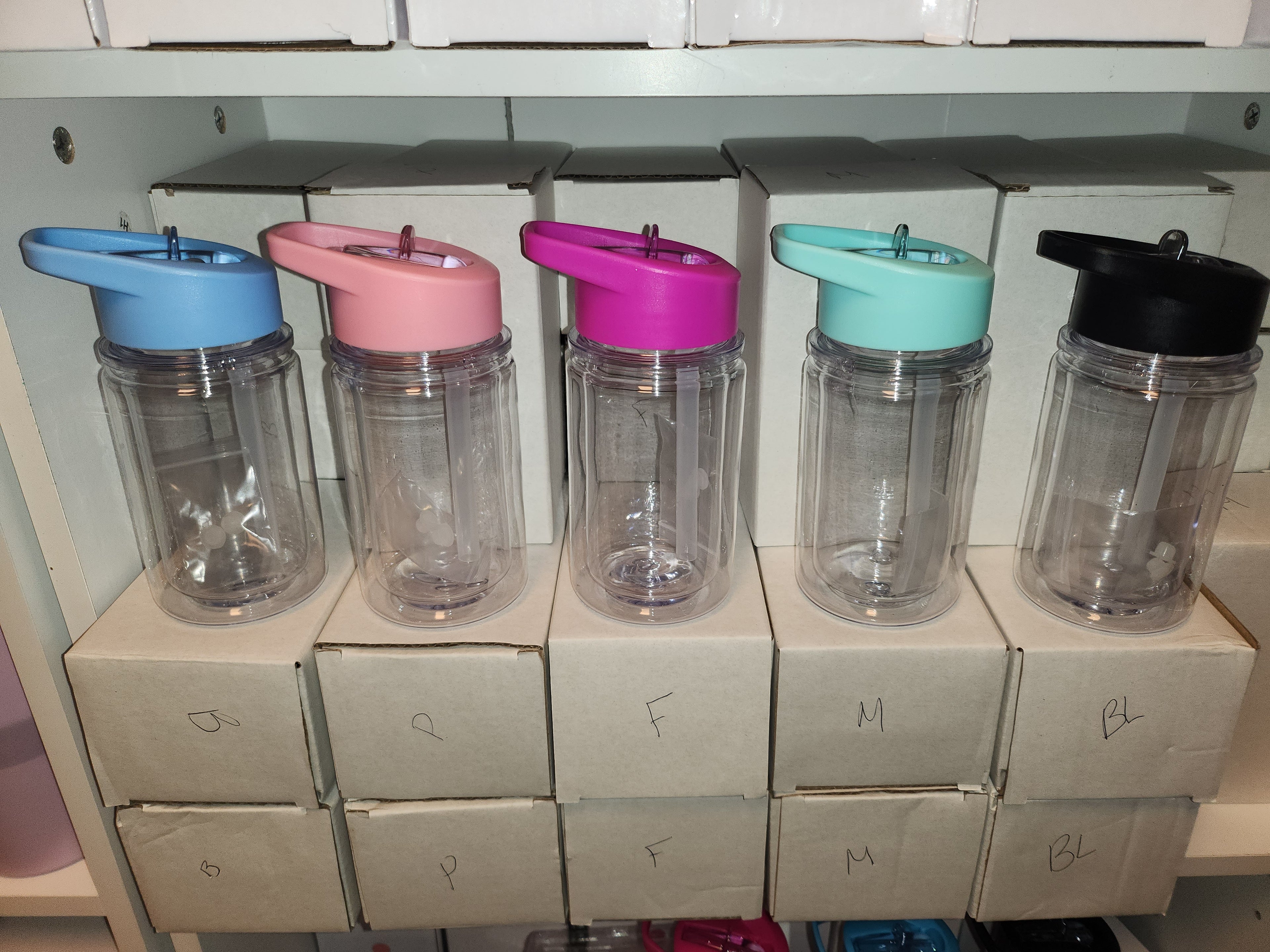 10oz Kids Acrylic SNOW GLOBE Tumbler with Flip-Top Straw
