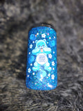Blue Swear Bear SNOW GLOBE 16oz Glass Tumbler