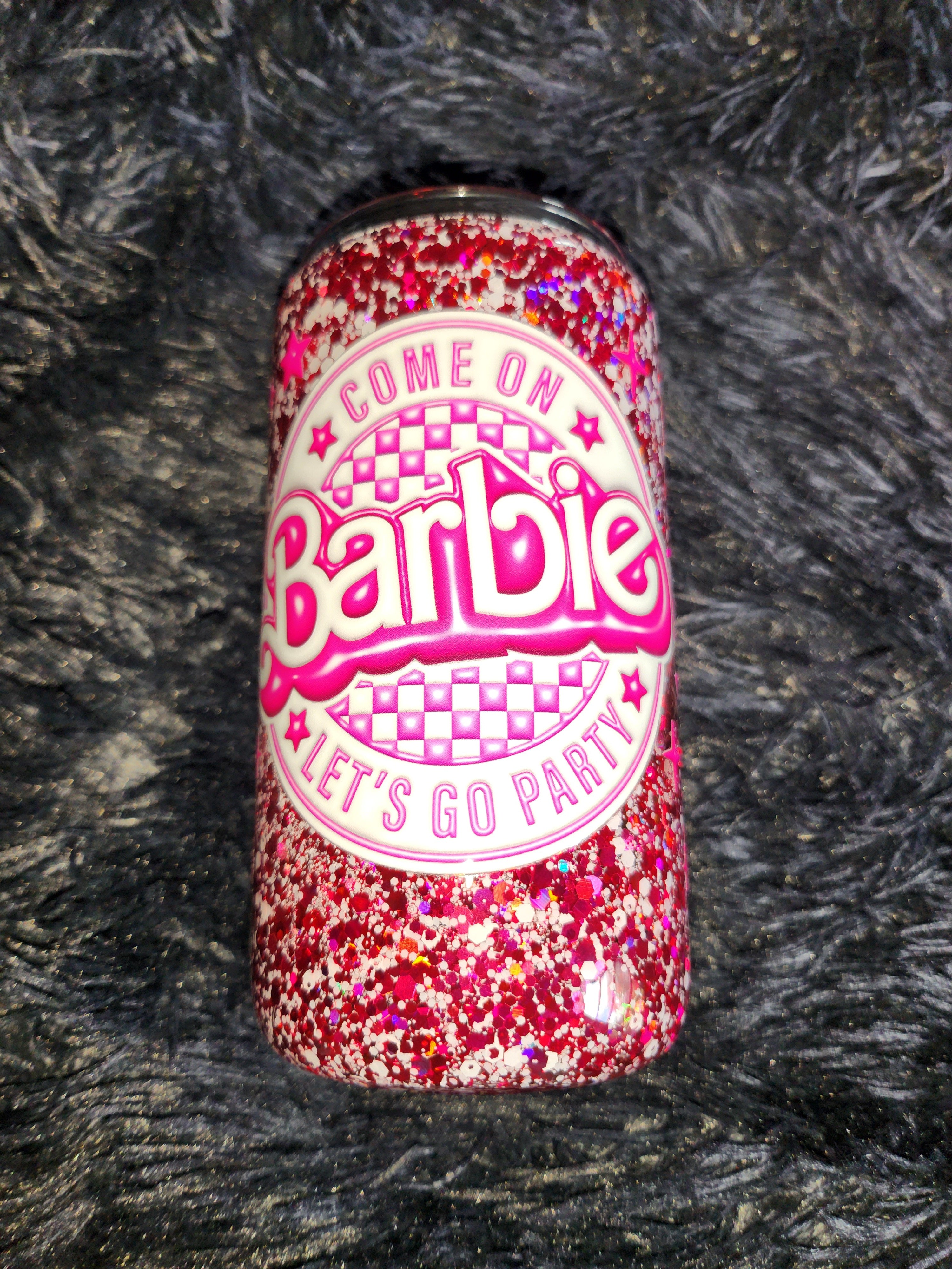 Barbie SNOW GLOBE 16oz Glass Tumbler